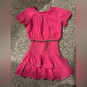 J. Crew Crew Cuts Eyelet Pink Set Size M (8-9yrs)